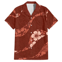 Aloha Hawaii Floral Tapa Family Matching Summer Maxi Dress and Hawaiian Shirt Patchwork Crimson - Polynesian Pride