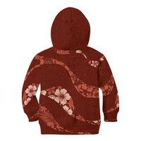 Aloha Hawaii Floral Tapa Kid Hoodie Patchwork Crimson - Polynesian Pride