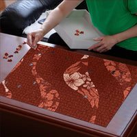 Aloha Hawaii Floral Tapa Puzzle Patchwork Crimson - Polynesian Pride