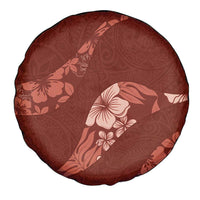 Aloha Hawaii Floral Tapa Spare Tire Cover Patchwork Crimson - Polynesian Pride