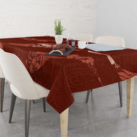 Aloha Hawaii Floral Tapa Tablecloth Patchwork Crimson - Polynesian Pride