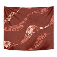 Aloha Hawaii Floral Tapa Tapestry Patchwork Crimson - Polynesian Pride
