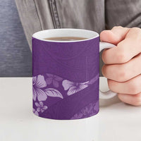 Aloha Hawaii Floral Tapa Ceramic Mug Patchwork Violet - Polynesian Pride
