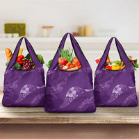 Aloha Hawaii Floral Tapa Grocery Bag Patchwork Violet - Polynesian Pride
