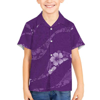 Aloha Hawaii Floral Tapa Hawaiian Shirt Patchwork Violet LT7 - Polynesian Pride