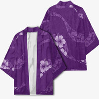 Aloha Hawaii Floral Tapa Kimono Patchwork Violet - Polynesian Pride