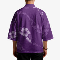 Aloha Hawaii Floral Tapa Kimono Patchwork Violet - Polynesian Pride