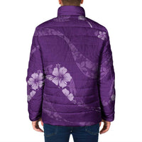 Aloha Hawaii Floral Tapa Padded Jacket Patchwork Violet - Polynesian Pride