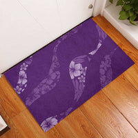 Aloha Hawaii Floral Tapa Rubber Doormat Patchwork Violet - Polynesian Pride