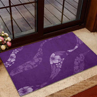 Aloha Hawaii Floral Tapa Rubber Doormat Patchwork Violet - Polynesian Pride