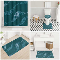 Aloha Hawaii Floral Tapa Bathroom Set Patchwork Teal - Polynesian Pride