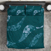 Aloha Hawaii Floral Tapa Bedding Set Patchwork Teal - Polynesian Pride