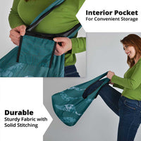 Aloha Hawaii Floral Tapa Grocery Bag Patchwork Teal - Polynesian Pride