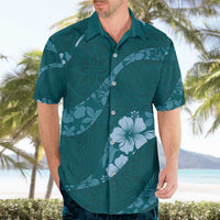 Aloha Hawaii Floral Tapa Hawaiian Shirt Patchwork Teal LT7 - Polynesian Pride