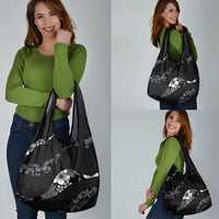 Aloha Hawaii Floral Tapa Grocery Bag Patchwork Charcoal - Polynesian Pride