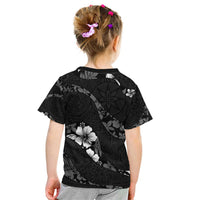 Aloha Hawaii Floral Tapa Kid T Shirt Patchwork Charcoal - Polynesian Pride