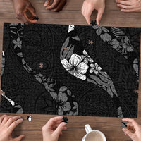 Aloha Hawaii Floral Tapa Puzzle Patchwork Charcoal - Polynesian Pride