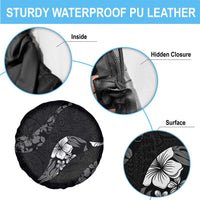 Aloha Hawaii Floral Tapa Spare Tire Cover Patchwork Charcoal - Polynesian Pride