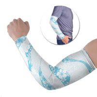 Aloha Hawaii Floral Tapa Arm Sleeves Patchwork Turquoise - Polynesian Pride