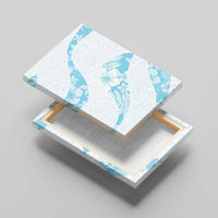 Aloha Hawaii Floral Tapa Canvas Wall Art Patchwork Turquoise - Polynesian Pride