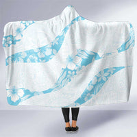 Aloha Hawaii Floral Tapa Hooded Blanket Patchwork Turquoise - Polynesian Pride