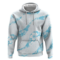Aloha Hawaii Floral Tapa Hoodie Patchwork Turquoise - Polynesian Pride