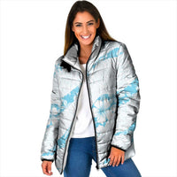 Aloha Hawaii Floral Tapa Padded Jacket Patchwork Turquoise - Polynesian Pride