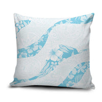 Aloha Hawaii Floral Tapa Pillow Cover Patchwork Turquoise - Polynesian Pride