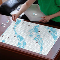 Aloha Hawaii Floral Tapa Puzzle Patchwork Turquoise - Polynesian Pride