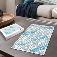 Aloha Hawaii Floral Tapa Puzzle Patchwork Turquoise - Polynesian Pride