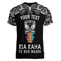 personalised-kia-kaha-te-reo-maori-women-v-neck-t-shirt-hei-tiki-mix-koru-black