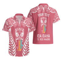 Personalised Kia Kaha Te Reo Maori Hawaiian Shirt Hei Tiki Mix Koru - Pink LT7 - Polynesian Pride