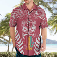 Personalised Kia Kaha Te Reo Maori Hawaiian Shirt Hei Tiki Mix Koru - Pink LT7 - Polynesian Pride
