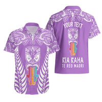 Personalised Kia Kaha Te Reo Maori Hawaiian Shirt Hei Tiki Mix Koru - Purple LT7 - Polynesian Pride