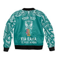 personalised-kia-kaha-te-reo-maori-bomber-jacket-hei-tiki-mix-koru-teal
