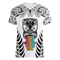 personalised-kia-kaha-te-reo-maori-women-v-neck-t-shirt-hei-tiki-mix-koru-white