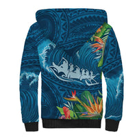 Outrigger Canoe Blue Sherpa Hoodie On The Waves