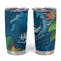 Outrigger Canoe Blue Tumbler Cup On The Waves