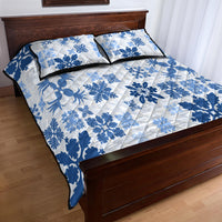 Vintage Hawaii Quilt Bed Set Hawaiian Quilt Kapa Mismatch Blue LT7 - Polynesian Pride
