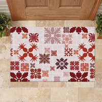 Vintage Hawaii Rubber Doormat Hawaiian Quilt Kapa Mismatch Red LT7 - Polynesian Pride