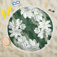 Ia Orana Tahiti Tiare Beach Blanket Sage Green Lei - Polynesian Pride