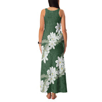 Ia Orana Tahiti Tiare Family Matching Tank Maxi Dress and Hawaiian Shirt Sage Green Lei LT7 - Polynesian Pride