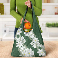Ia Orana Tahiti Tiare Grocery Bag Sage Green Lei - Polynesian Pride