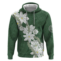 Ia Orana Tahiti Tiare Hoodie Sage Green Lei - Polynesian Pride