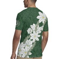 Ia Orana Tahiti Tiare Rugby Jersey Sage Green Lei - Polynesian Pride