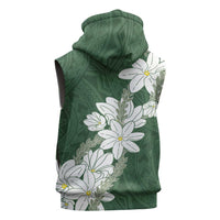 Ia Orana Tahiti Tiare Sleeveless Zip Hoodie Sage Green Lei LT7 - Polynesian Pride