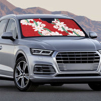 Ia Orana Tahiti Tiare Auto Sun Shade Crimson Lei LT7 - Polynesian Pride