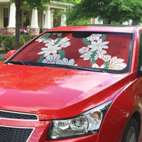 Ia Orana Tahiti Tiare Auto Sun Shade Crimson Lei LT7 - Polynesian Pride