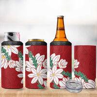 Ia Orana Tahiti Tiare 4 in 1 Can Cooler Tumbler Crimson Lei LT7 - Polynesian Pride