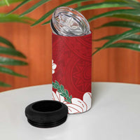 Ia Orana Tahiti Tiare 4 in 1 Can Cooler Tumbler Crimson Lei LT7 - Polynesian Pride